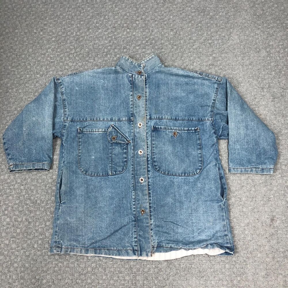 Current Seen Denim Coat Mens XL Blue Lined Overcoat Workwear Casual Style 5536